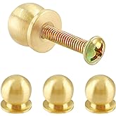 Jiozermi 4 Packs Mini Round Solid Brass Knobs, 1/2 Inch, Gold | 1/2 Inch Diameter Brass Pulls, Gold Mini Drawer Pulls, Mini Knobs for Jewelry Box, Gold