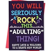 ICOOLYI Funny 18th Birthday Card Gift for Boys and Girls｜Humorous Adulting Greeting Card for Son, or Daughter – Party Decorations & Celebration Keepsake with Envelope
