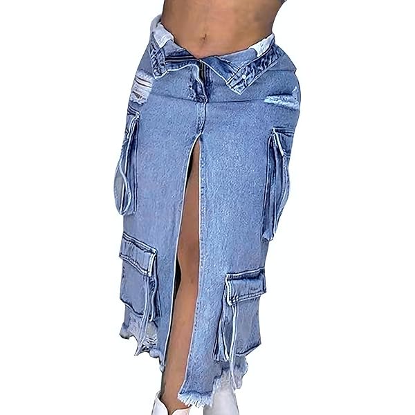 【BAON】Luda String Cargo Denim Midi Skirt Amazon.com: IDEALSANXUN Long Cargo Skirts for Women Trendy