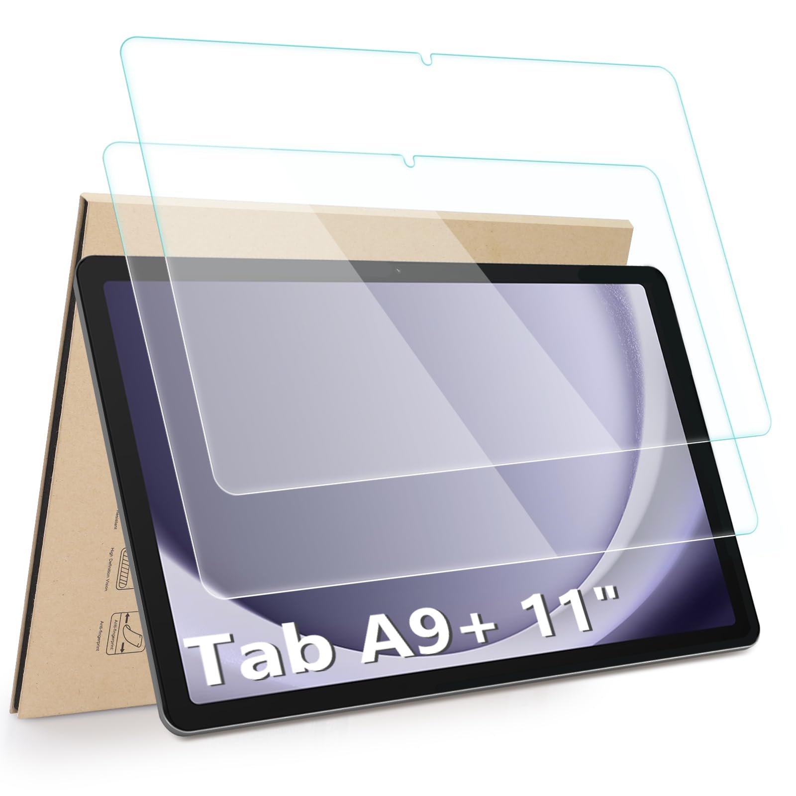 Photo 1 of Hianjoo 2-Pack Screen Protector Compatible with Samsung Galaxy Tab A9+/A9+ Kids Edition 11", [HD Clarity] [9 Hardness] Tempered Glass for Tab A9 Plus/A9 Plus Kids 11 inch SM-X210 / X215 / X216