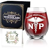 AGMDESIGN Funny Two Sided Good Day Bad Day Don't Even Ask NP Nurse Practitioner Wine Glass, Nurse Practitioner Gifts for Medicine Assistant Physician Nurses, Graduation Gifts for Men Women Students