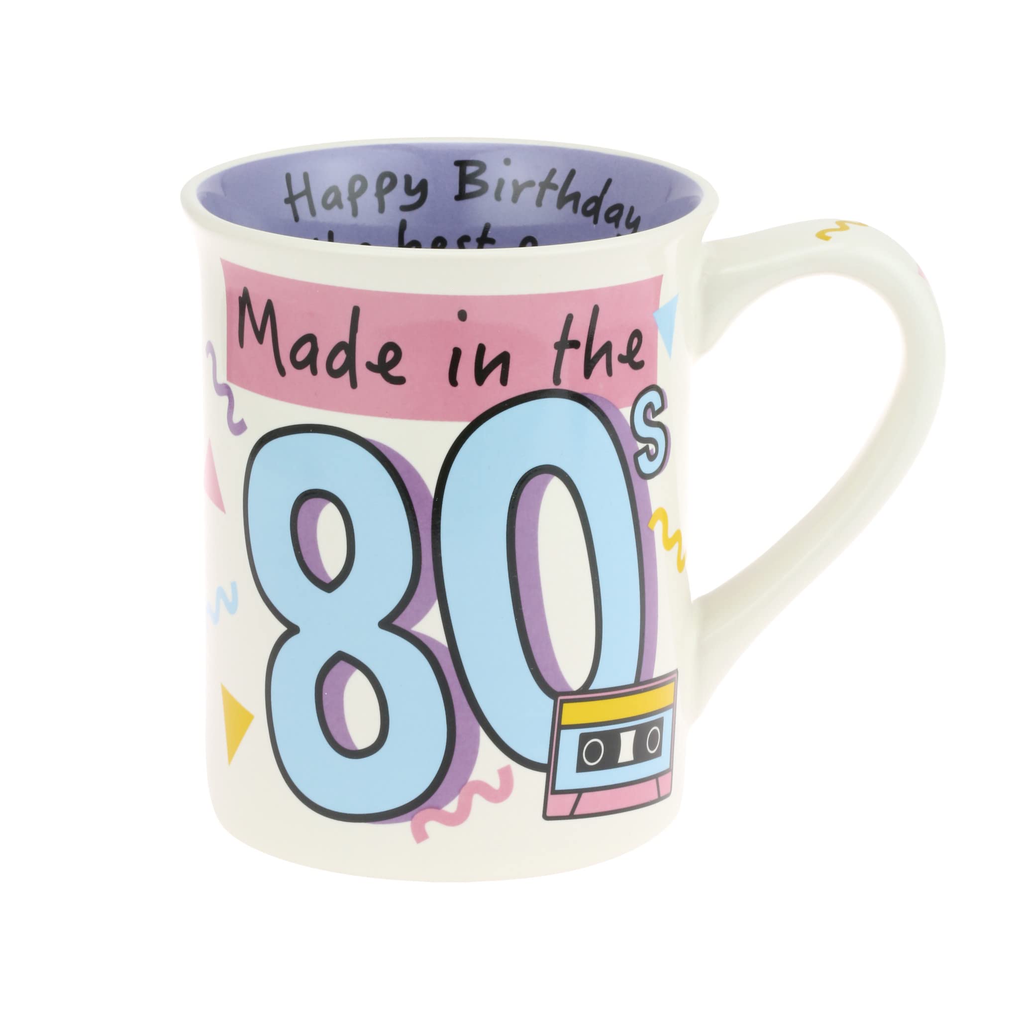 Enesco Our Name is Mud Decades Happy Birthday Made in The 80s Coffee Mug, 16 Ounce, Multicolor