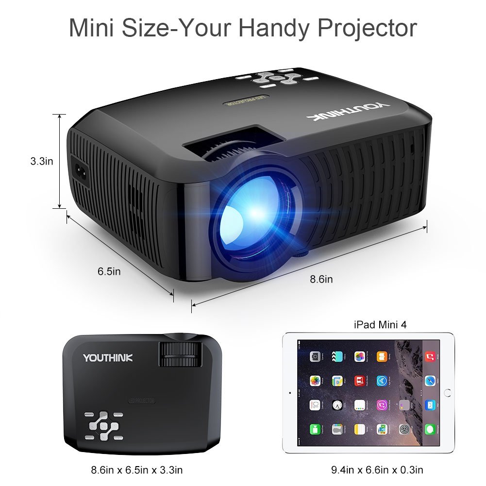 2000 Lúmenes LED Multimedia Video Proyector Soporta 1080P Mini ...