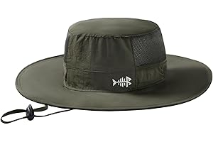 Bassdash UPF 50+ Fishing Sun Hat Water Resistant Unisex Wide Brim Bucket Boonie Hat for Hiking Camping Safari FH15