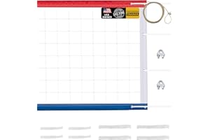 YNSZAS 𝙉𝙀𝙒 Professional Volleyball Net Heavy Duty, 46 FT Aircraft Steel Cable, Upgraded Weather Resistant, Portable for Outdoor & Indoor, Pool, Trees, Backyard, Yard, Beach, Park, 32x3FT(Net Only)