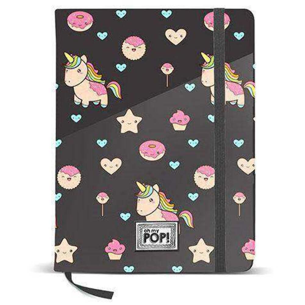 Oh My Pop! 38861 Popnicorn Diary, 11 x 15.7 cm, Black