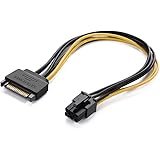 UGREEN Sata Power Cable Sata15 Pin to 6 Pin PCI Express Graphics Video Card Power Cable Adapter (8 Inch)