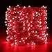 ER CHEN Fairy Lights Plug in, 99Ft/30M 300 LED Silver Coated Copper Wire Starry String Lights Outdoor/Indoor Decorative Lights for Bedroom, Patio, Garden, Party, Christmas Tree (Red)