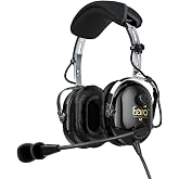 Faro G2 ANR (Active Noise Reduction) Premium Pilot Aviation Headset with Mp3 Input - Black