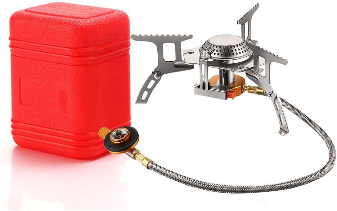 iRoundy Outdoor Camping Gas stove, Backpack Stove, with Convenient Piezo Ignition, 3500W Portable Foldable Split Furnace