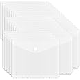 EOOUT 30Pcs Binder Pocket, Binder Organizer, 11 Holes Clear Poly Binder Envelope with Hook and Loop Closure, Plastic Binder Folders for School and Office Supplies, Letter Size