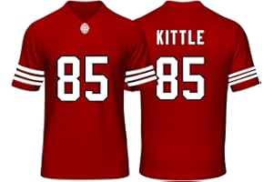 IKIIO Custom Mens/Youth Football Stitched T-Shirt for Sports Fan Red/White No Brand/Logos