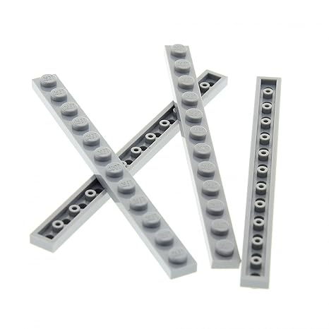 Bausteine gebraucht 4 x Lego System Leiste Basic BAU Platte Stein 1x12 neu-hell grau für Set 75147 75054 31026 60097 10247 84