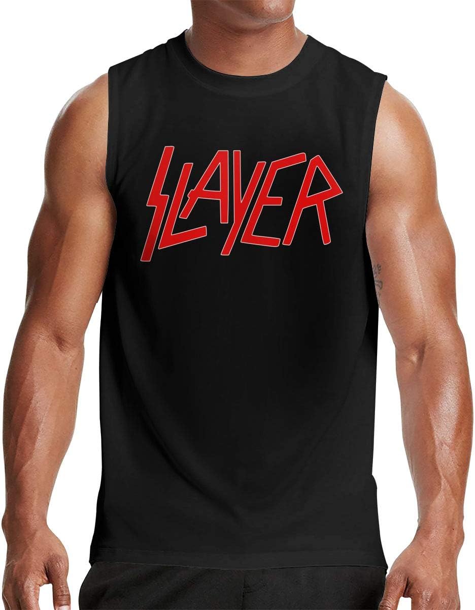 Slayer Men's Popular Exercise Shirt Music Band Sleeveless T-Shirt Gray