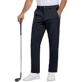 DOWMQ Mens Golf Pants Stretch Dress Casual Pants 28"/30"/32"/34" Quick Dry Lightweight Slacks for Men Trousers with 6 Pockets