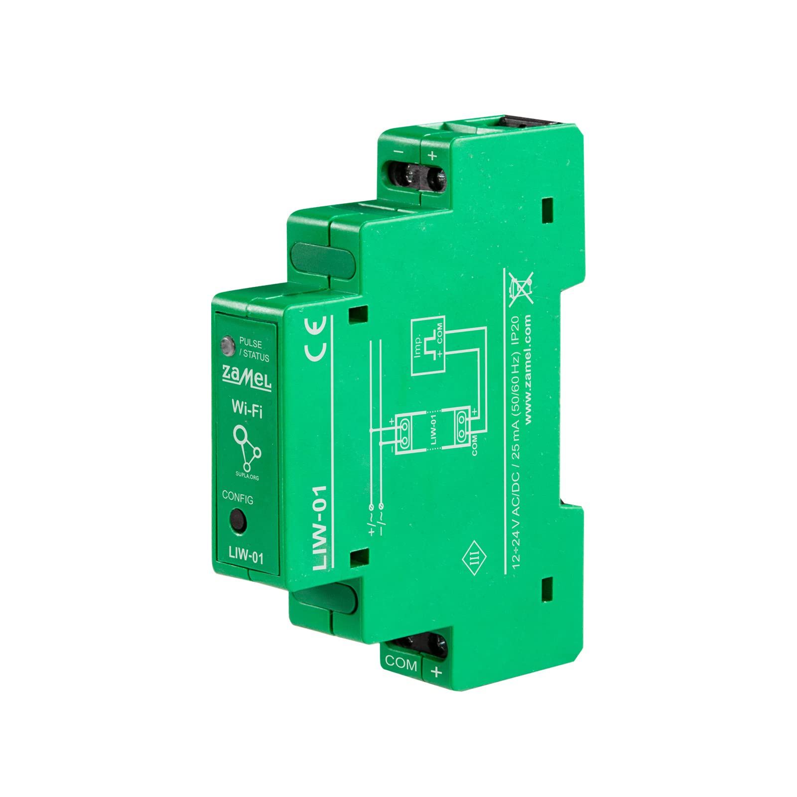 Supla Zamel Subtle Universal Easy to Configure Data Transfer Solid Compact Easy to Use WiFi Pulse Counter LIW-01 Green