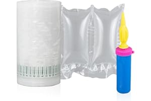 LOCKED AIR Air Pillows for Shipping,200 Count Inflatable Air Bags (3.94" x 7.88", 60 μm) with Pump, Recyclable Cushion Film for Packaging, Moving Box Filler, Purse Shaper, Alternative to Packing Peanuts