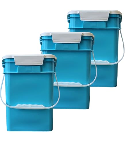 4-Pack 4 Gallon Food Grade Buckets With Lids – BPA-Free Rectangular Plastic Pails