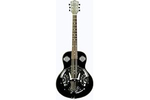De Rosa DR-200 SERIES Chicago Blues Dobro Resonator Guitar (BLACK BEAUTY)