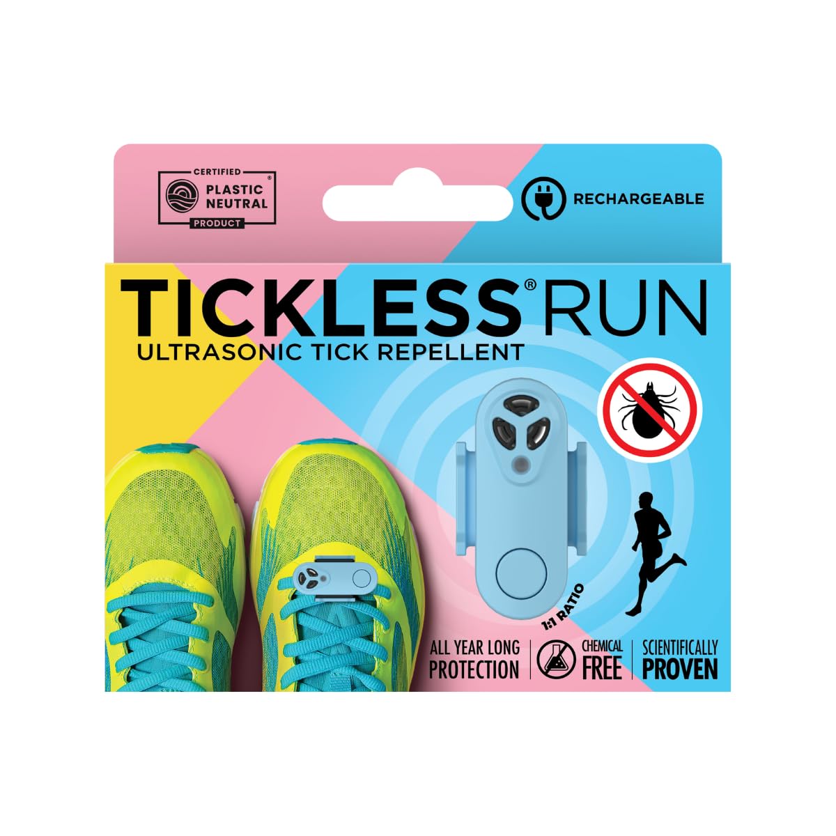Tickless Run | Ultrasonic Tick Repeller for Runners | for All Ages - Baby Blue