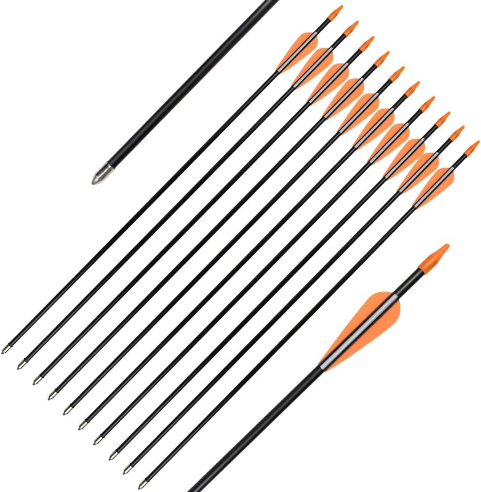 Elong Fiberglass Arrows Archery 24 26 Inch Target Shooting Practice Safetyglass Recurve Bows Suitable for Youth Children Woman Beginner