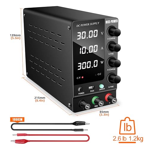 4-Channel Variable DC Power Supply 30V 10A - Adjustable Bench Power Supply With LED Display & USB Output