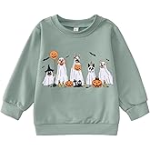 Toddler Halloween Ghost Dog Sweatshirt Girl Boy Doggy Pumpkin Pullover Spooky Season Crewneck Long Sleeve Shirt Tops