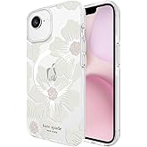 kate spade new york iPhone 16e (2025) / 15/14/ 13 Case - Compatible with MagSafe - Designer Phone Case - Hollyhock Cream Floral