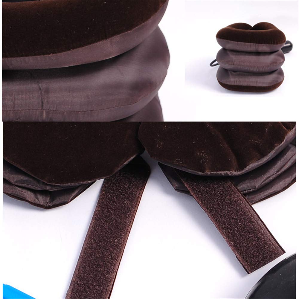 Ovovo Cervical Neck Traction Device Pump up Neck Traction Cervical Neck Pillow Travel Pillow Improve Spine Alignment to Reduce Neck Pain