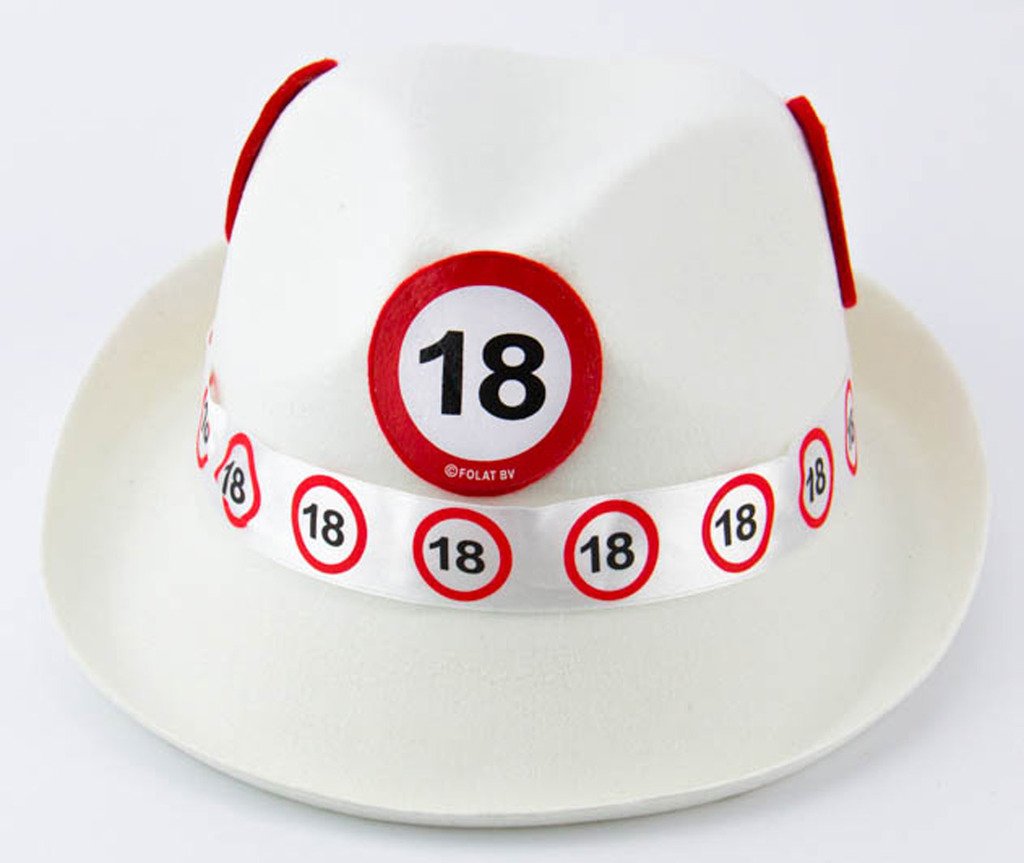 Traffic Sign 18th White Trilby Hat