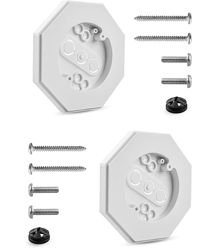 IMBAPrice Vertical Siding Lamp Mounting Kit – Octagon Built-in Electrical Box For 1/2-Inch Lap Siding, UV-Rated Plastic, For Outdoor Lights (1-Pack)
