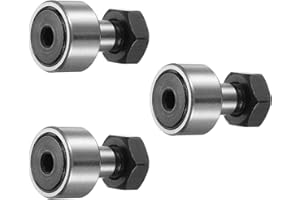 uxcell 3Pcs Cam Follower Track Runner Bearings CF10/KR22 PPX Chrome Steel Needle Roller Stud Track Bearing, 22mm Roller Dia, 