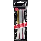 Kuretake ZIG Wink of Stella Brush II, Christmas Sparkle Glitter pen (Gold, Silver, Clear), Shimmer and Sparkle pens, for Card Making, Craft, Made in Japan