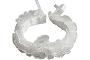 Women Vintage Layered Mesh Ruffle Detachable False Collar Renaissances Small Neck Ruff Ribbon Ties Chokers Shawl Wrap Layered