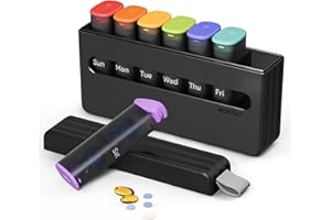 KERTSSY Weekly Pill Organizer 2 Times a Day - Am Pm Pill Box 7 Day, Large Twice Medicine Pill Case for Daily Medication, Vitamins, Fish Oils, Supplements Portable Week Pill Holder Container, Translucent Black