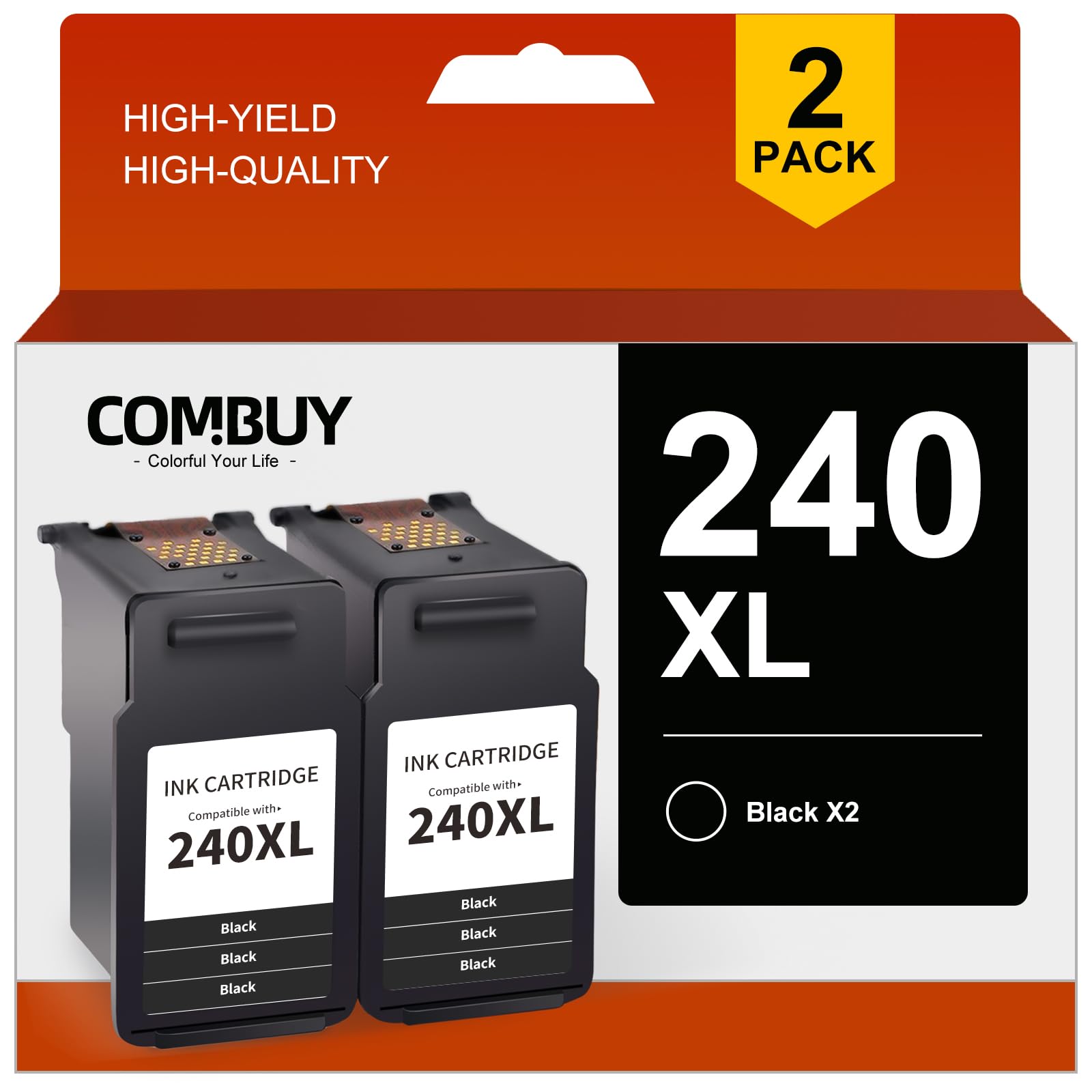 Photo 1 of PG-240 XL 240XL Black Ink Cartridge Replacement for Canon 240XL 240XL PG-240XL PG240 Use for Canon MG3620 MG3600 TS5120 TS5100 MG2120 MG3520 MX452 MX512 MX472 MG2220 Printer (Black, 2 Pack)