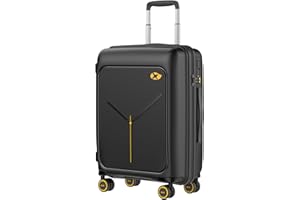 MGOB Carry on Luggage 22 X 14 X 9 Airline Approved 20 Inch Suitcase with Spinner wheels,Travel Suitcase Lightweight with TSA Lock Hardside Luggage Airline Approved Carry on Suitcase(Black)