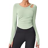 BMJL Womens Workout Tops Built in Bra Active Long Sleeve T Shirt Yoga Athletic Gym Clothes Crop Fall Shirts 2025