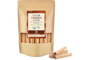Soeos Organic Ceylon Cinnamon Sticks, 1oz (28g) Pack of 1, True Ceylon Cinnamon, Premium Whole Sticks for Baking, Cooking, Beverages, Aromatic and Naturally Sweet Spice