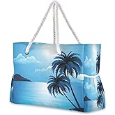 senya Large Beach Shoulder Bags Canvas Tote Water Resistant for Gym Travel Daily