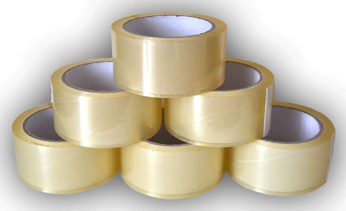 Generic Clear Adhesive Packing Tape (6 Rolls Packing Tape 50 mm x 66 m