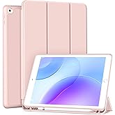 IAMKHO Case for iPad mini 5th Generation 2019 / Mini 4th Generation 2015 with Pencil Holder, Auto Wake/Sleep, Ultra Slim Lightweight Trifold Smart Soft TPU Back Case for iPad mini 5/4, Pink