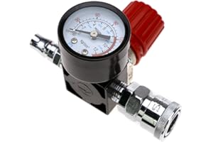 OTOTEC Air Compressor 1/4 Inch Pressure Regulator Gauge 140PSI Control Valve