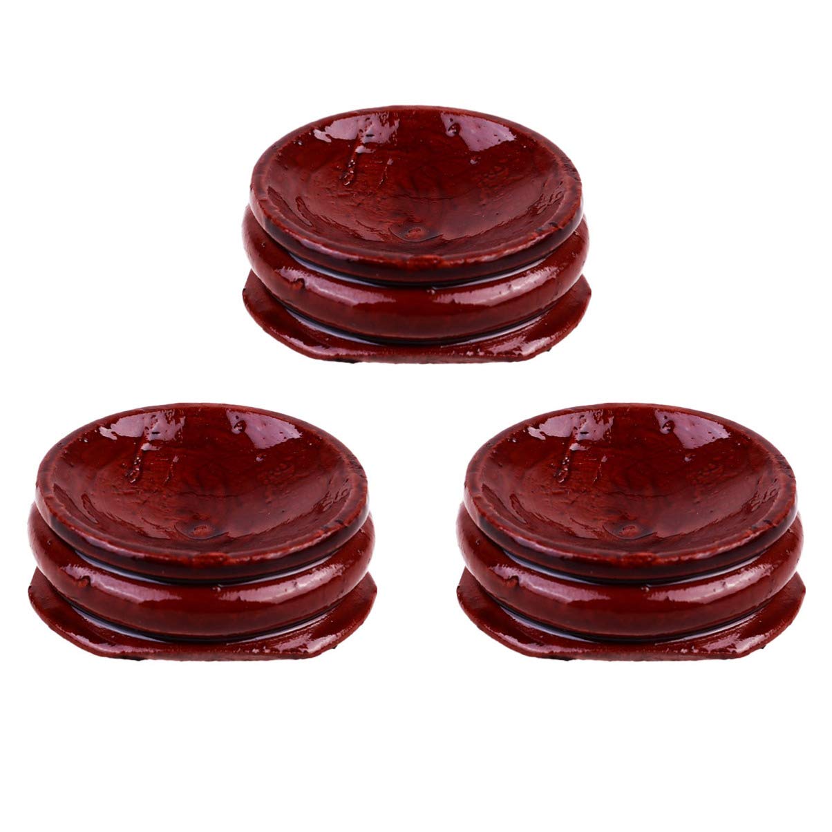 Vosarea 3pcs Wood Base Display Stand For Crystal Ball Sphere Globe Stone Decorations