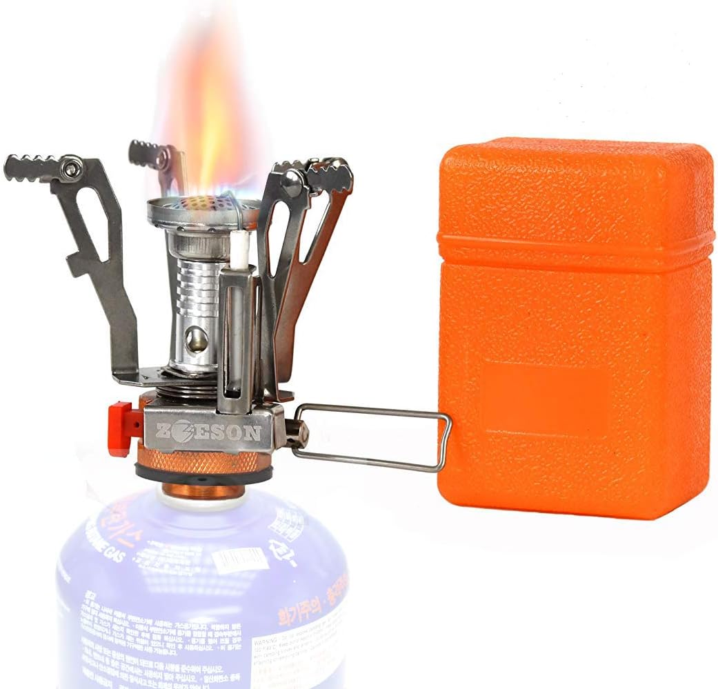 Zoeson Outdoors Mini Camping Stove,Backpacking Stove,Backpack Stove, Ultralight Collapsible Stove Backpacking