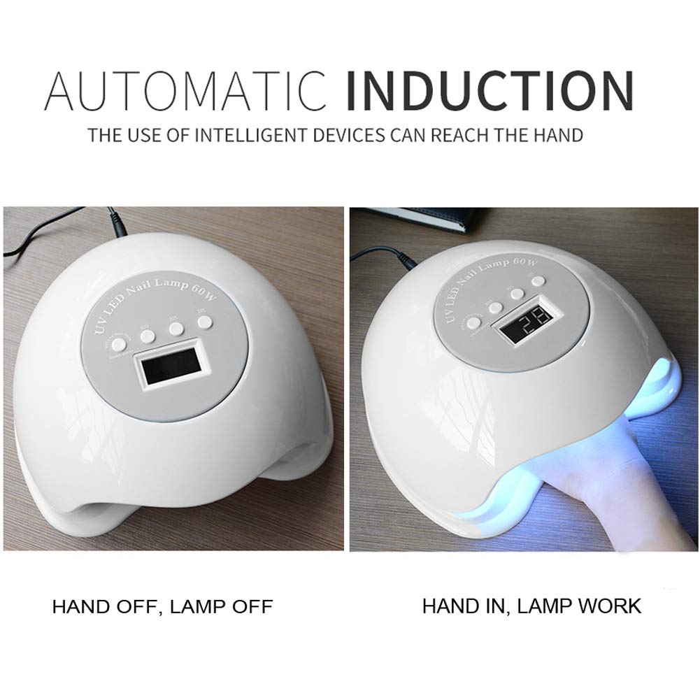 60W Gel Nail Lamp UV LED Dryer Curing Lamps Light Fingernail & Toenail Polish Art Professional by Snow Eagle-L