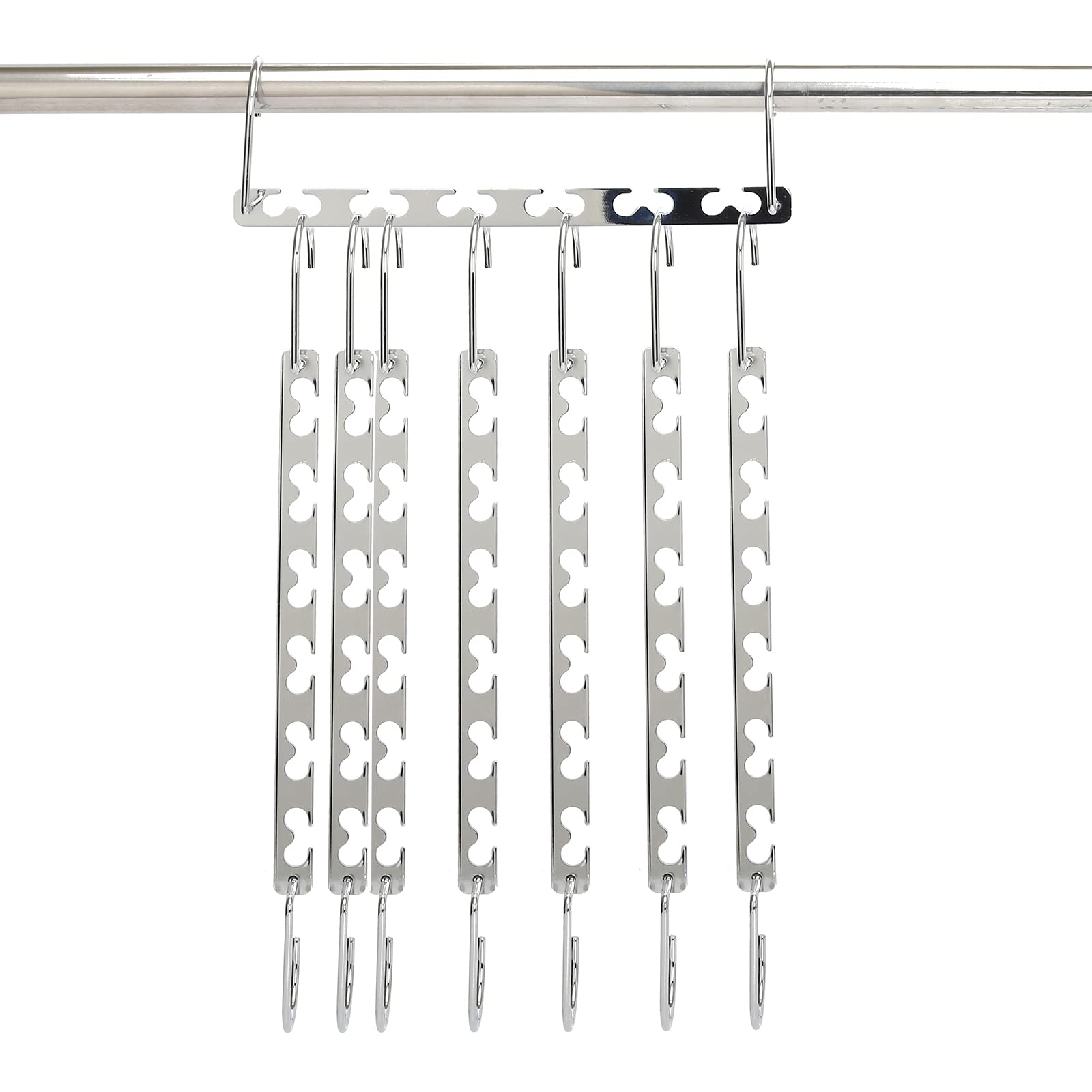 Medifier 8 Pack Metal Magic Hanger Space Saver Saving Heavy Duty Hook Cascading Hangers for Closet Clothes Clothing Hanger Organizer Wave Shape