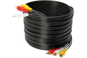 3RCA Video/Stereo Audio Cable, Composite Wire Cord DVD HDTV 6ft, 12ft, 15ft, 25ft (25FT)