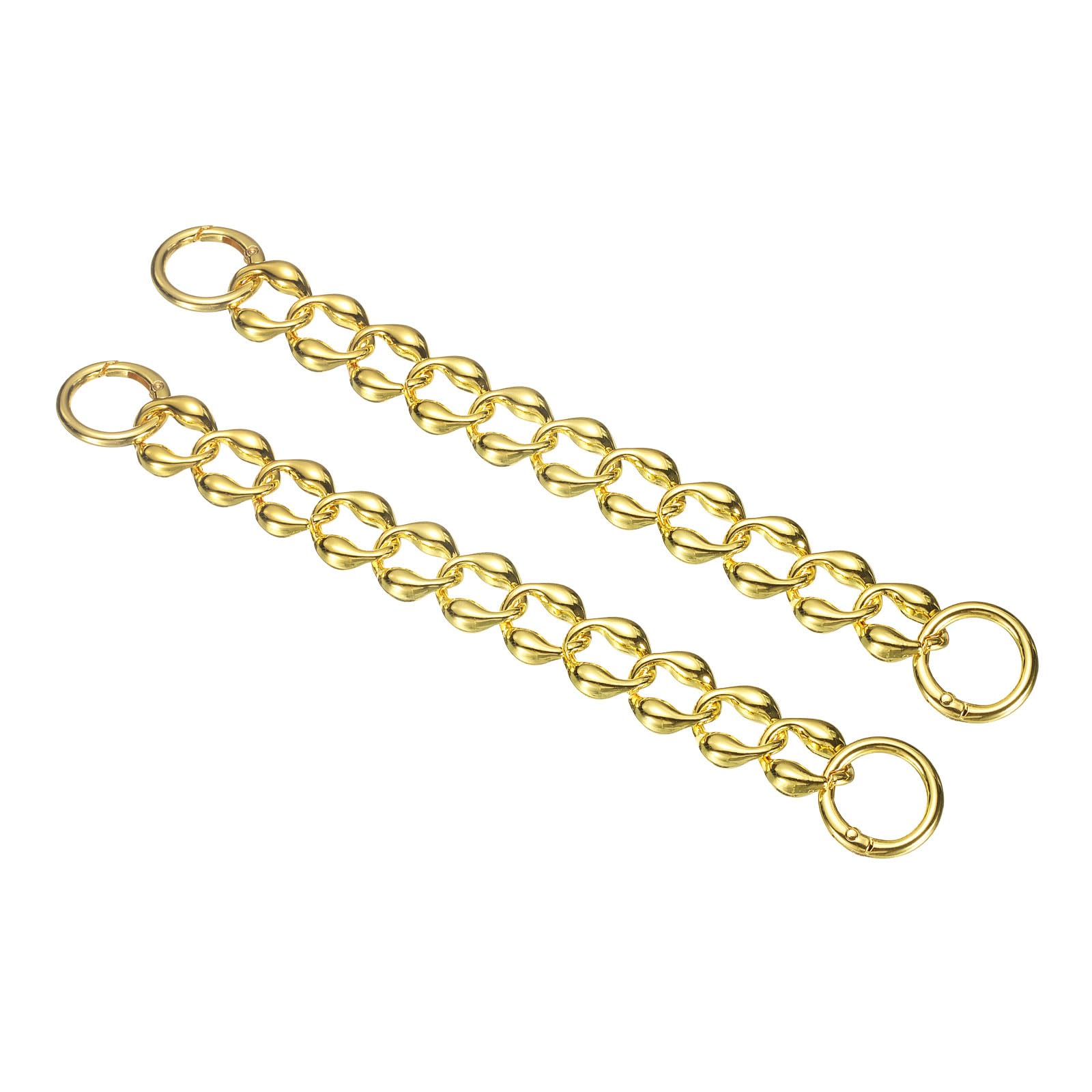 Photo 1 of uxcell 2Pcs Purse Strap Extender 8.7-Inch, Bag Extender Chain Yellow Gold, Metal Bag Replacement Handbag Chain with Spring Buckle for Purse Handbags Shoulder Bag Decoration, 0.8 Width