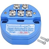 uxcell PT100 Temperature Sensor Transmitter 24V DC 4-20mA -50℃ to 200℃